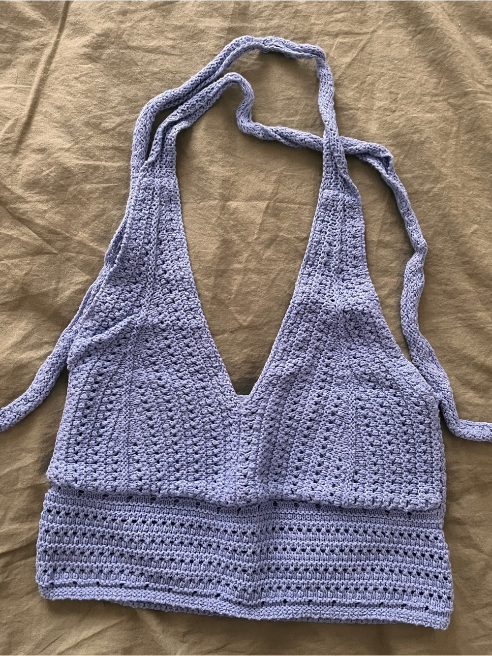 Hollister Blue Crochet Halter Top